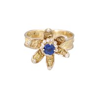 Vicenza - Piazzetta Palladio 2 - Anello Soprana Donna in Oro giallo Zaffiro 0.35 Ct LOTO BLU - LOTO BLU